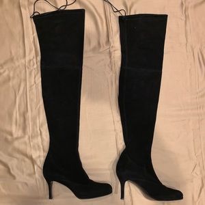 Stuart Weitzman black suede over knee boots